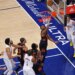 New York Knicks guard Mikal Bridges (25) shoots the ball in Game 2 of the Eastern Conference Finals.