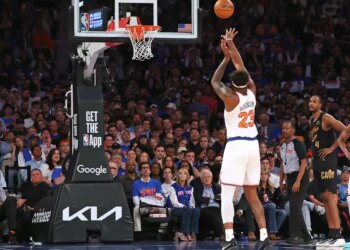 Mitchell Robinson went 2-for-8 from the free throw line during the Knicks' 115-104 comeback overtime win over the Cavaliers in Game 1 on May 19, 2026 at the Garden.