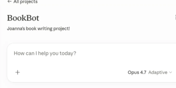 A screenshot of a custom Claude project, called BookBot.