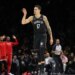 Michael Porter Jr. #17 of the Brooklyn Nets reacts after scoring during the third quarter.