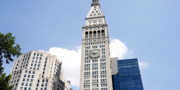 One Madison Avenue clock tower in New York, NY.