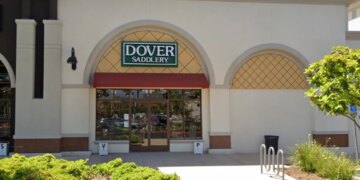 Exterior of Dover Saddlery tack shop in Moorpark, California.