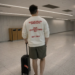 A man in a white Palantir sweatshirt that says “Silicon Valley dropouts.”