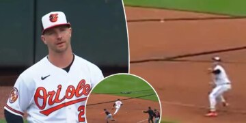 Pete Alonso makes bizarre error for Orioles as double play attempt goes horribly wrong