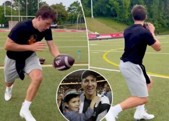 Peyton Manning’s son Marshall wows in new video: ‘We can’t control the noise’