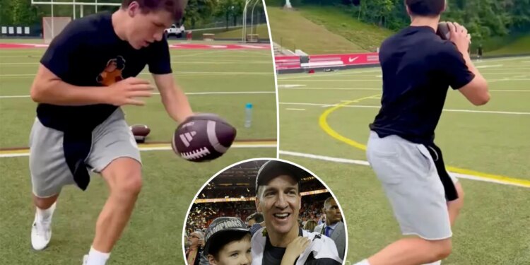 Peyton Manning’s son Marshall wows in new video: ‘We can’t control the noise’