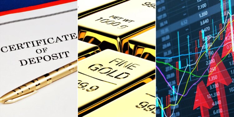Portfolio diversification: Balancing stocks, CDs and gold