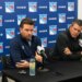 New York Rangers GM Chris Drury and head coach Mike Sullivan at a press conference.