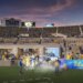 Illustration of the UCLA South End Zone Field Club at a football game.