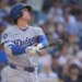 Shohei Ohtani batting for the Dodgers.