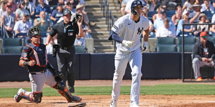 New York Yankees center fielder Spencer Jones #78 running the bases after hitting a solo home run.