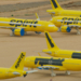 Spirit Airlines jets grounded in a remote airfield in Tucson, Arizona.