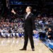 St. John's Red Storm head coach Rick Pitino reacts during a basketball game.