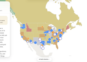This map tracks data center projects and AI policy around the world