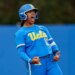 Jordan Woolery of UCLA celebrates after a play.