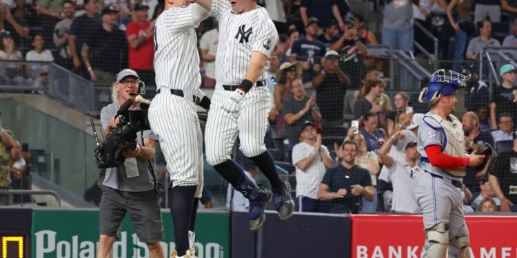 Ben Rice hit a two-run homer to put the Yankees ahead on May 19, 2026.