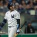 New York Yankees' Austin Wells strikes out in the fourth inning.