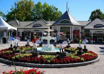 General view of the Marylou Whitney entrance to Saratoga Race Course.