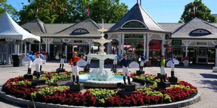 General view of the Marylou Whitney entrance to Saratoga Race Course.