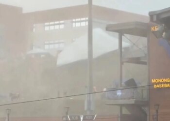5 injured after ferocious winds rip through WVU baseball game, sending tents airborne
