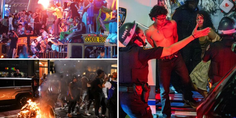 63 people arrested in violent NYC night as Knicks fans celebrate NBA Finals win