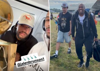 Air traffic controllers fanboy over Knicks’ Finals win as champions enjoy scenic flight home: ‘Plane’s rocking’