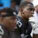Oakland Raiders linebacker Aldon Smith sits on the bench.