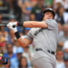 New York Yankees' Ben Rice, right, strikes out swinging in front of Boston Red Sox catcher Carlos Narváez, left, in the ninth inning of a baseball game, Saturday, June 27, 2026, in Boston.