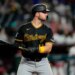 Joey Bart, a Pittsburgh Pirates baseball player, at bat.