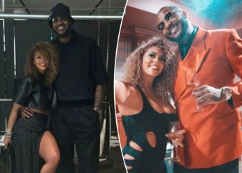 Carmelo Anthony appears to launch relationship with NFL widow Racquel Smith in flirty photos