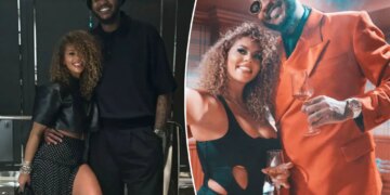 Carmelo Anthony appears to launch relationship with NFL widow Racquel Smith in flirty photos