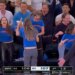 Taylor Swift and the Haim sisters react to the Knicks' historic comeback against the Spurs in Game 4 of the NBA Finals in New York on June 10, 2026.