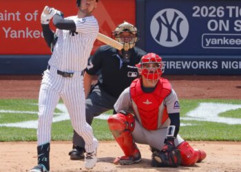 Cody Bellinger, seen here hitting a single in the fourth inning, smacked a go-ahead home run the eighth against the Red Sox on June 7, 2026.