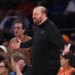 New York Knicks coach Tom Thibodeau on the sidelines.