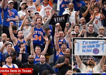 Ecstatic Knicks fans celebrate breaking championship drought at San Antonio Spurs' Frost Bank Center