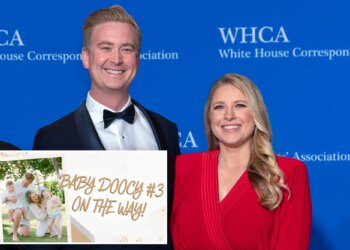 Fox News star Peter Doocy announces wife Hillary Vaughn is pregnant with third child