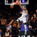 Giannis Antetokounmpo of the Milwaukee Bucks slams the ball.