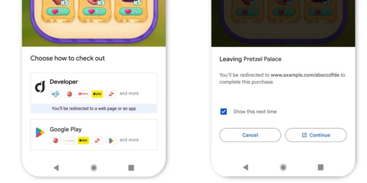 Google’s new rules for the app store will allow alternative billing next week