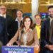 NYS Governor Hochul, NYC Mayor Mamdani, and MTA President Janno Lieber at a press conference on World Cup Preparedness.