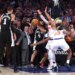 The Knicks defend Stephon Castle on the final possession of the game.