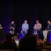 A panel at Unify hosted by Jennifer Pattison Tuohy featuring representatives from Google, Samsung, Homey/LG, and CableLabs. Here, Daniel Moneta of Samsung answers a question about Samsung appliances not being part of Matter, saying they are focused on offering a great first-party experience through SmartThings.