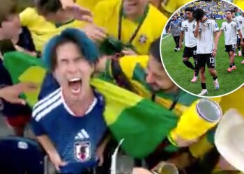 Japan fan was seen screaming in agony after 2-1 loss to Brazil