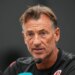 Herve Renard speaking at a news conference after being named the new coach for Tunisia's World Cup soccer team.