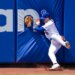 New York Mets center fielder A.J. Ewing making a nice catch.