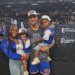 Josh and his wife Shannon with their two twin sons after the Knicks won an NBA title over the Spurs in San Antonio.