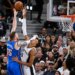 San Antonio Spurs forward Victor Wembanyama, right, blocks a shot by Oklahoma City Thunder center Isaiah Hartenstein during the second half of Game 4 in the Western Conference finals NBA basketball playoffs series in San Antonio, Sunday, May 24, 2026.