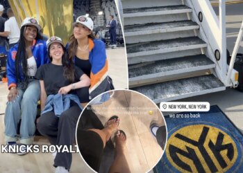 Knicks' famous WAGs share moments from thrilling night celebrating championship