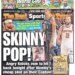 New York Post Sports section front page with a World Cup 2026 header and main headline "SKINNY POP!" about the NBA Finals between the Spurs and Knicks.