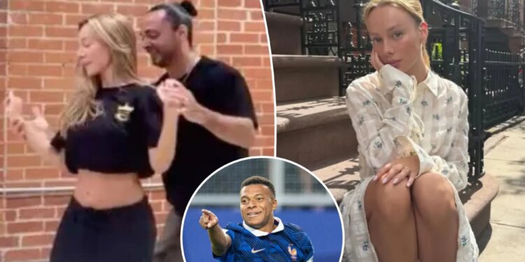 Kylian Mbappe's girlfriend Ester Exposito dances before France-Norway World Cup game