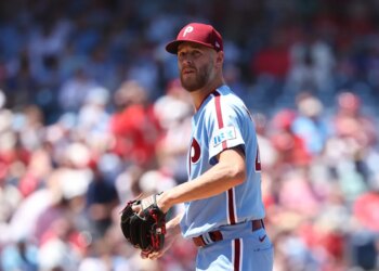 Philadelphia Phillies pitcher Zack Wheeler during a game.